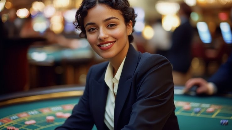 Live-dealer blackjack table on lgo hoki with professional croupier
